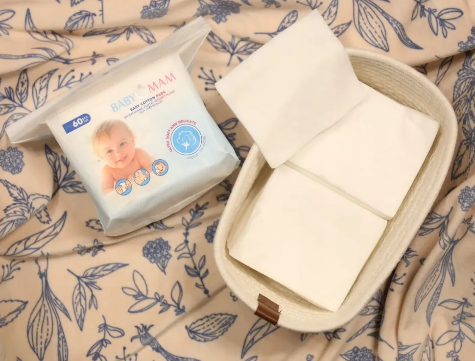8x płatki kosmetyczne bawełniane dla niemowląt dzieci 60szt Babymam 480szt