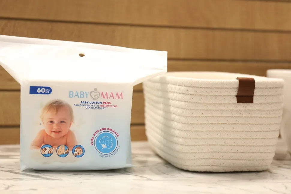 8x płatki kosmetyczne bawełniane dla niemowląt dzieci 60szt Babymam 480szt
