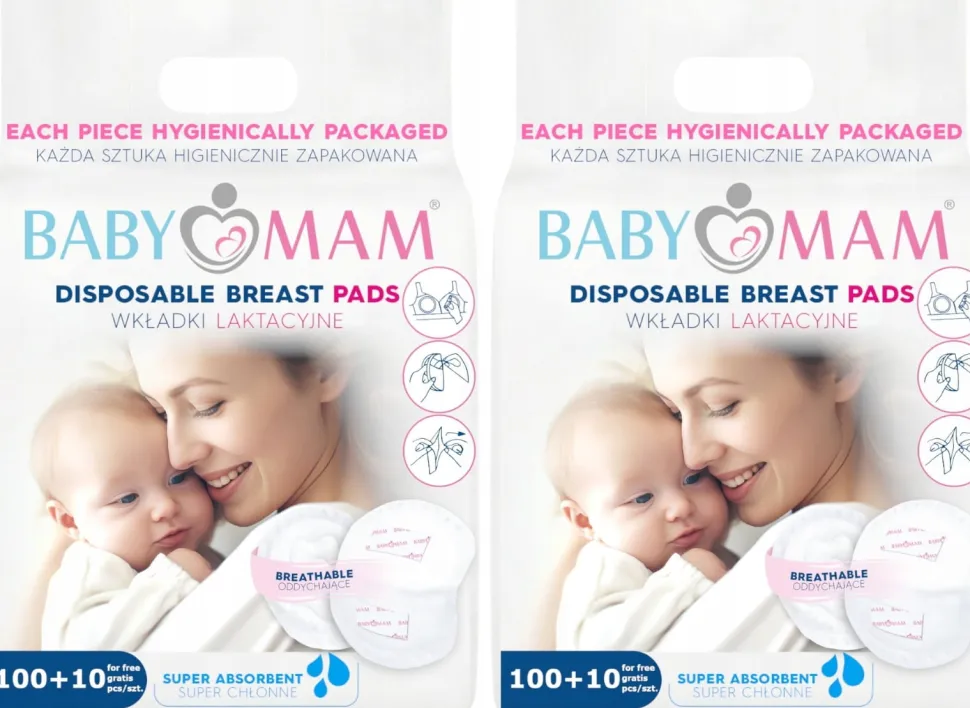 2x Wkładki laktacyjne superchłonne żelujące 220szt Babymam Big Pack