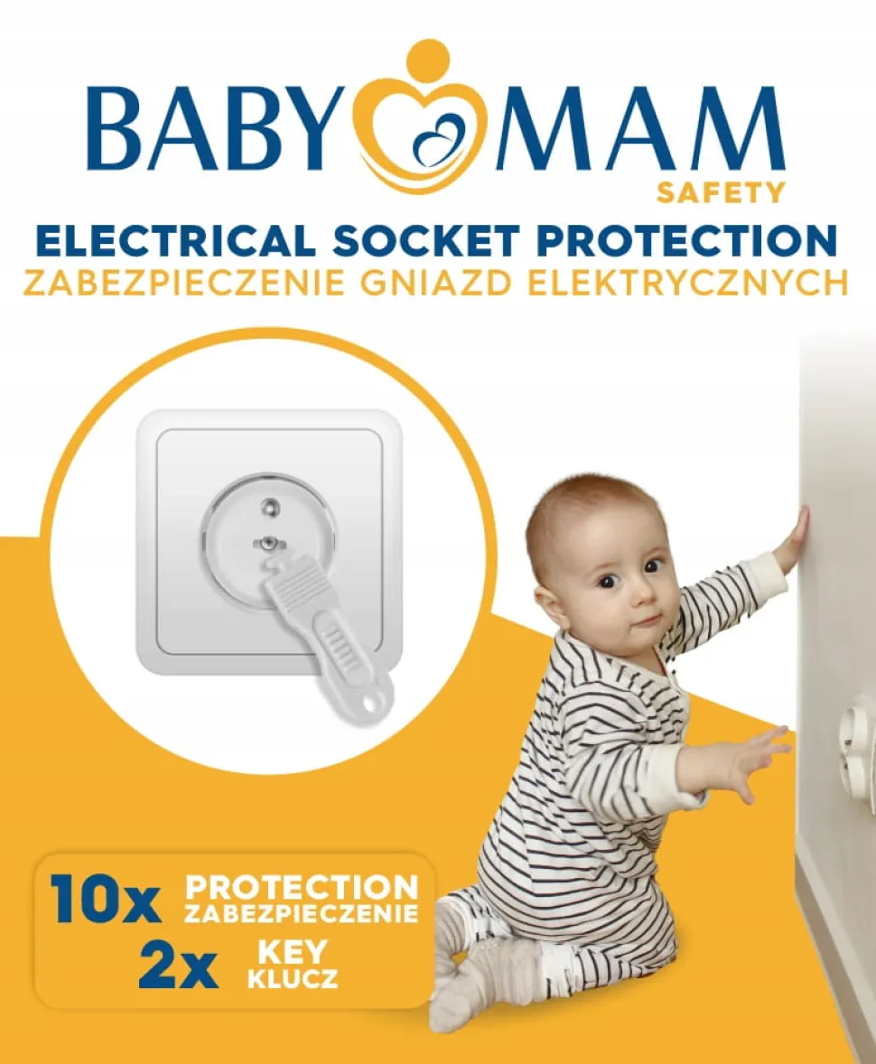 Zabezpieczenia do gniazd gniazdek kontaktów zaślepki zestaw 10 szt Babymam