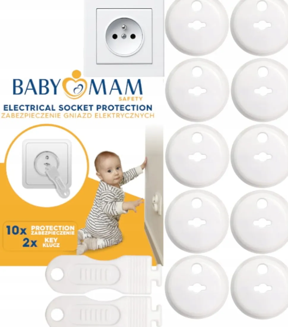 Zabezpieczenia do gniazd gniazdek kontaktów zaślepki zestaw 10 szt Babymam