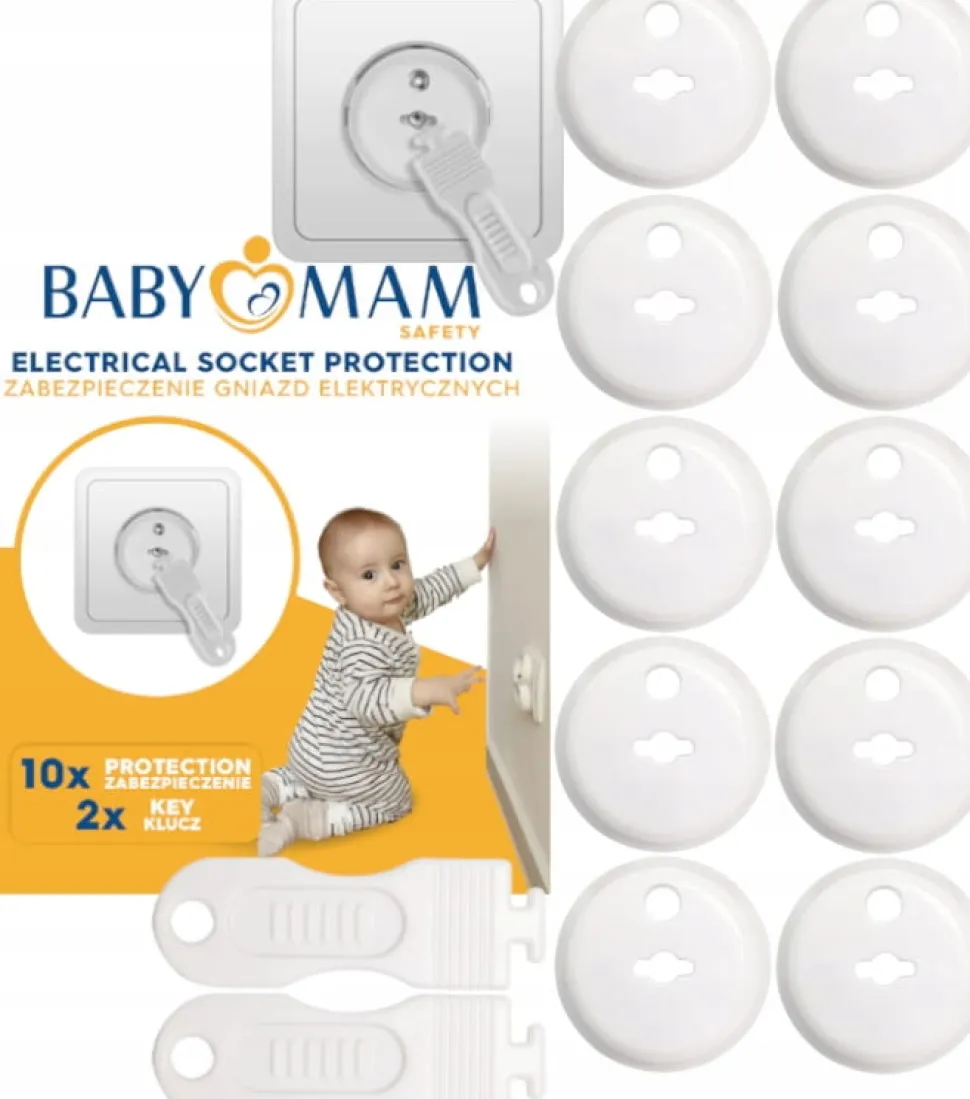 Zabezpieczenia do gniazd gniazdek kontaktów zaślepki zestaw 10 szt Babymam