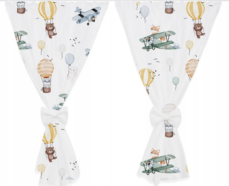 Zasłony zasłonki ozdobne+kokarda 155cm 2sz Babymam